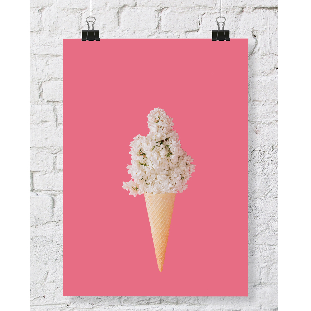 DGT-059 라일락 아이스크림 콘 식물 인테리어 대형 포스터