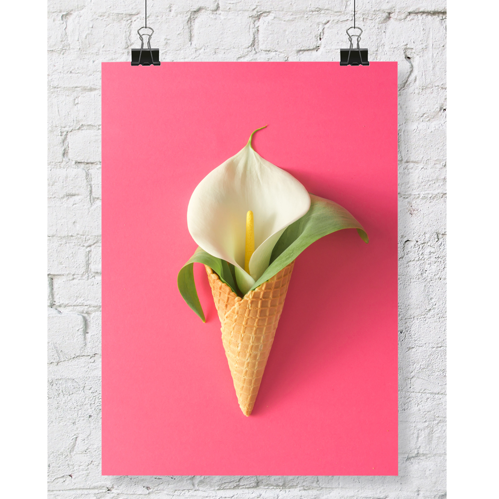 DGT-060 백합 아이스크림 콘 식물 인테리어 대형 포스터