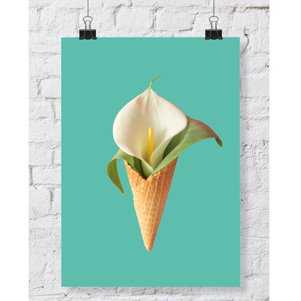 DGT-061 백합 아이스크림 콘 식물 인테리어 대형 포스터