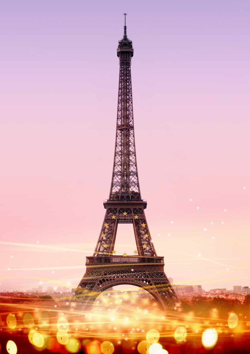 APG-001 석양의 에펠탑 프랑스 파리 A2 랜드마크 포스터 420X594mm