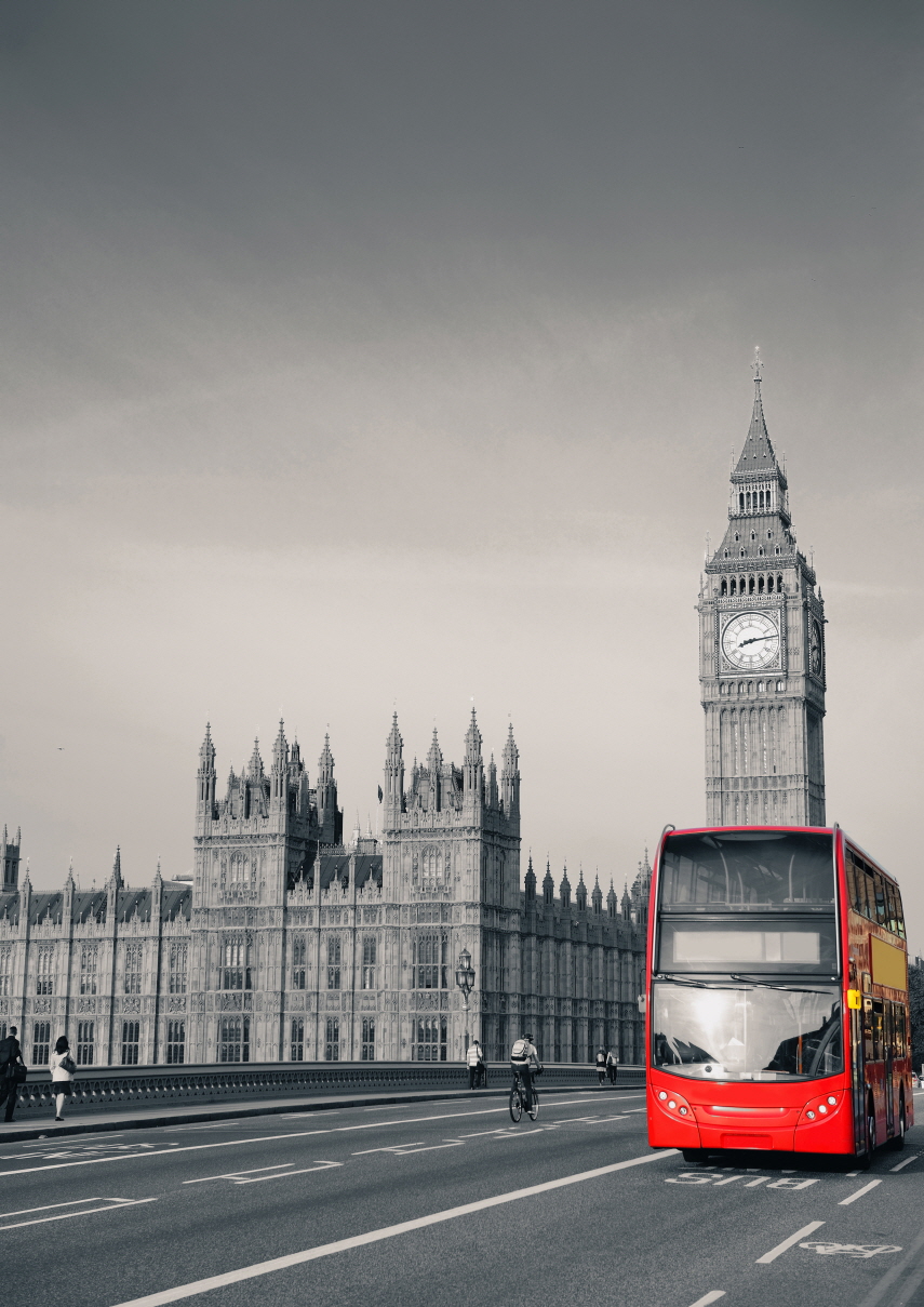 APG-008 2층버스와 빅벤 영국 런던 웨스트 민스터 다리 A2 랜드마크 포스터 420X594mm