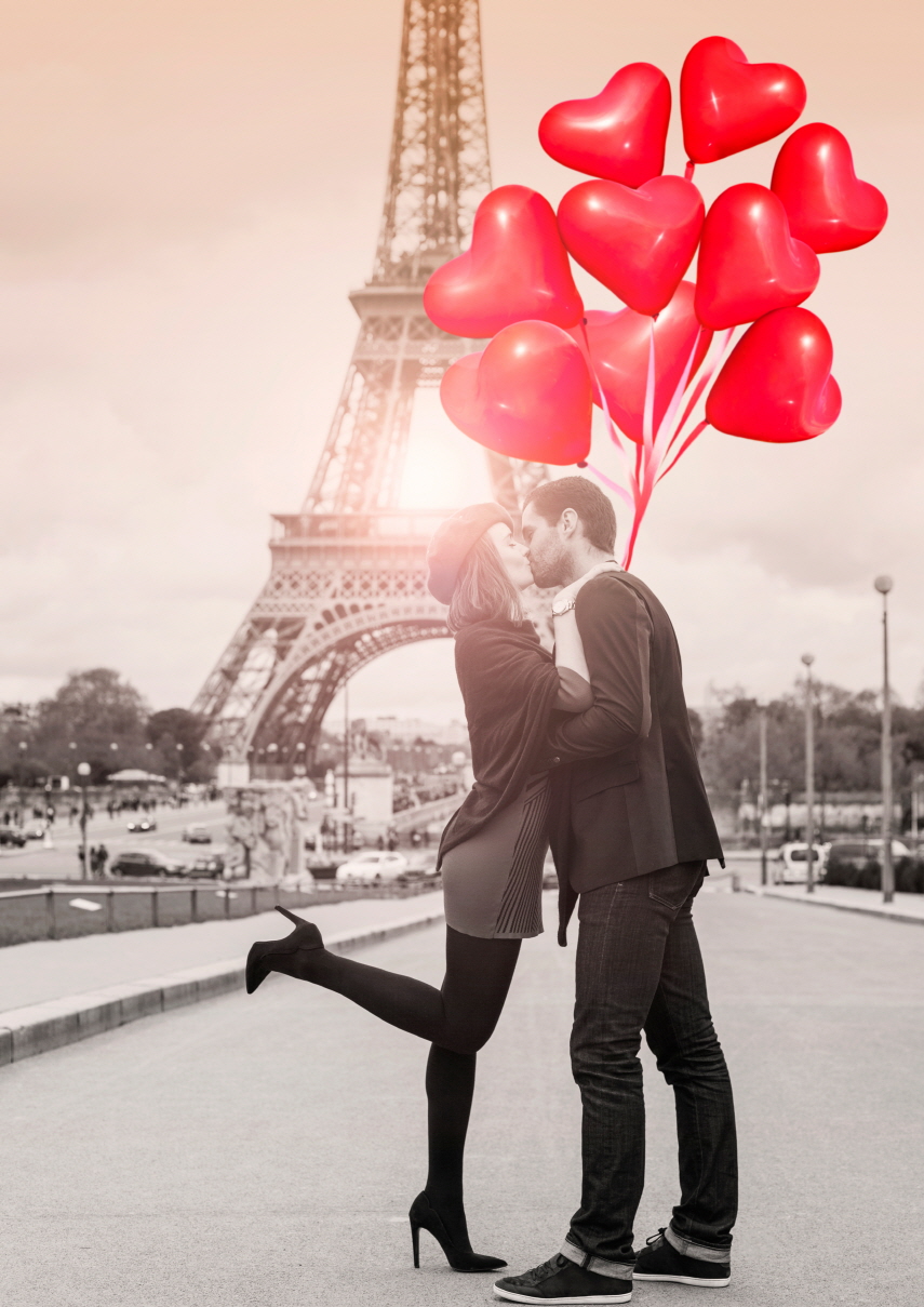PGT-009 에펠탑 로맨틱 커플 프랑스 파리 랜드마크 대형 포스터
