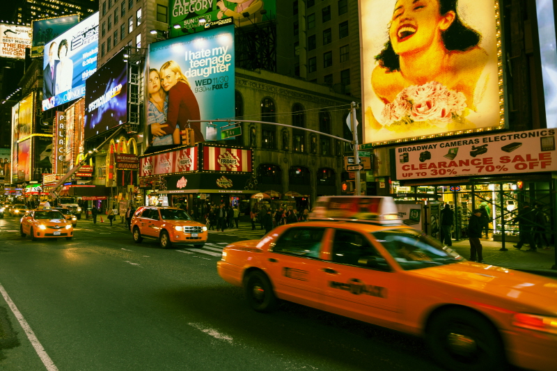 PGT-053 타임스 스퀘어의 밤 택시 브로드 웨이 미국 뉴욕 랜드마크 대형 포스터