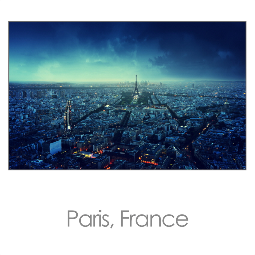 파리의 일몰 스카이라인 프랑스 에펠탑