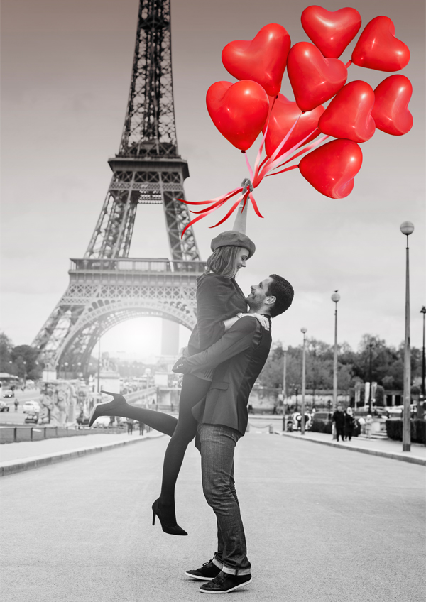 에펠탑 로맨틱 커플 프랑스 파리 포토그라피 포스터