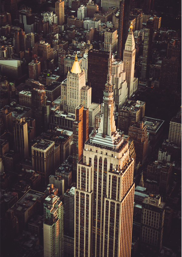 맨하탄 항공 사진 엠파이어 스테이트 빌딩 미국 뉴욕 포토그라피 포스터