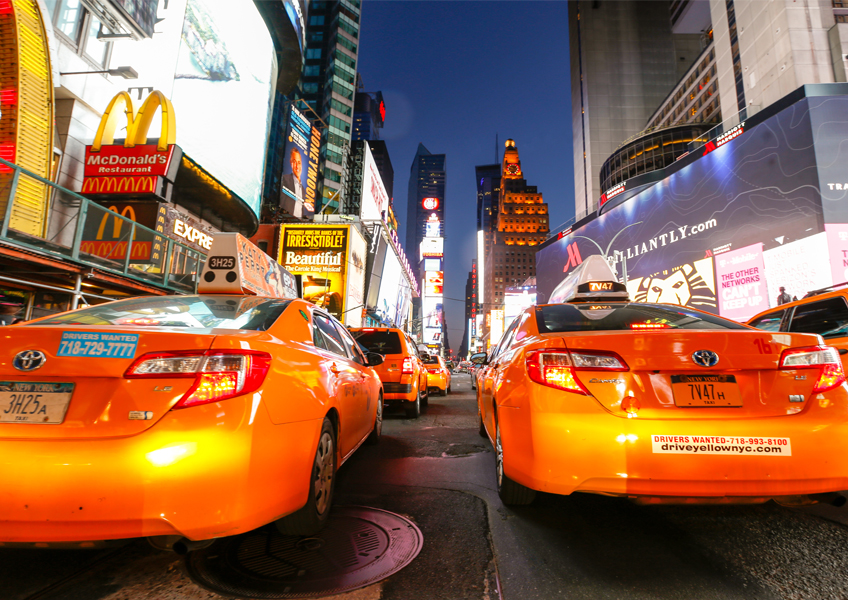 뉴욕 타임스 스퀘어 7번가 택시 미국 맨하탄 포토그라피 포스터