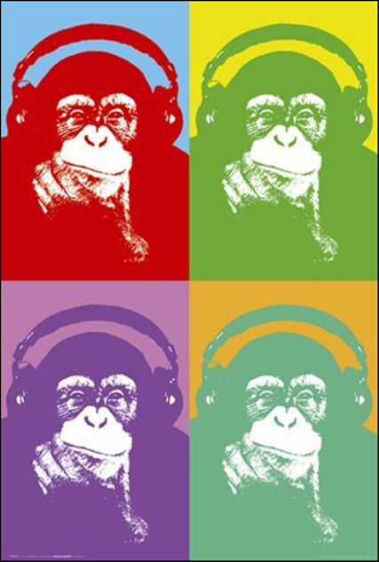 ART-019 Four Monkeys(Steez) 대형 팝아트 포스터 61X91cm
