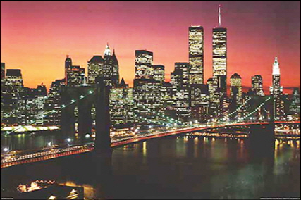 PG-115 Manhattan Lights NY City 대형 포토그라피 포스터 61X91cm