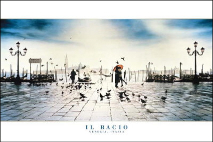 PG-136 Il Bacio (Venezia Italia) 대형 포토그라피 포스터 61X91cm
