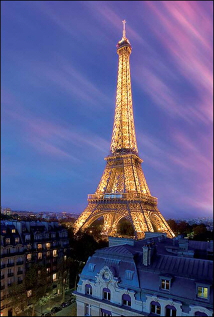 PG-26 Eiffel Tower At Dusk 대형 포토그라피 포스터 61X91cm
